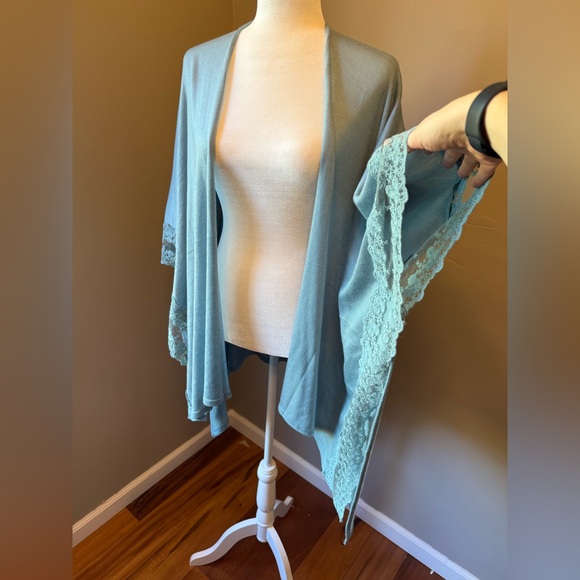 Lauren Conrad Open Front Cardigan with Lace Trim - Picture 3 of 5